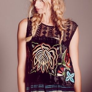 *NWOT* Free People Embroidered 'Native Rose' Top